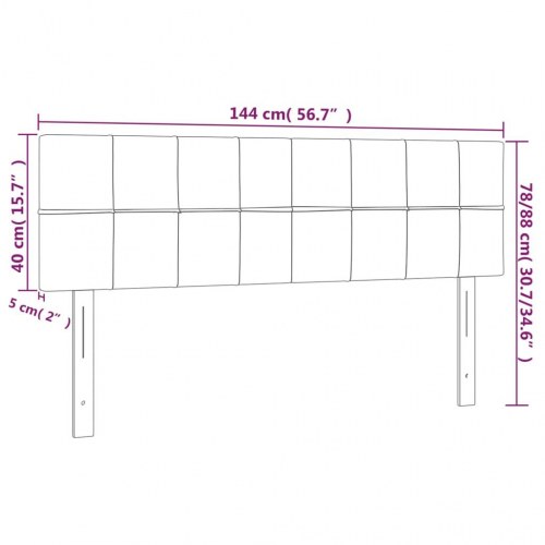 Sengegavl i stof 144 x 5 x 78/88 cm - cremefarvet