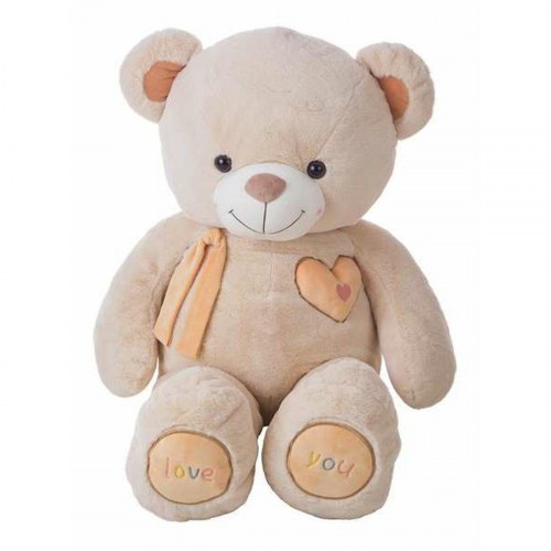 Bamse Valentin - beige bjørn 115 cm plysbamse