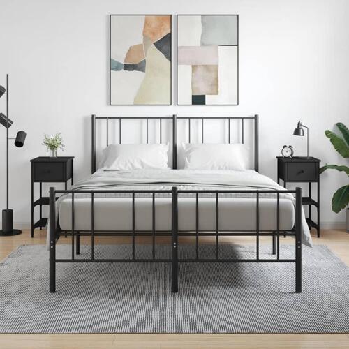 Sengeborde 2 stk. 34x36x70 cm konstrueret træ sort