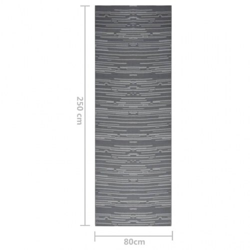 Udendørs gulvtæppe ARAKIL 80x250 cm PP Antracit