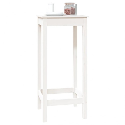 Barbord 50×50×110 cm i massivt fyrretræ - hvid