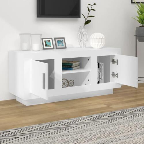 Tv-bord 102x35x45 cm konstrueret træ hvid