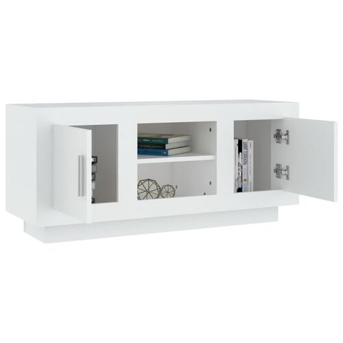 Tv-bord 102x35x45 cm konstrueret træ hvid