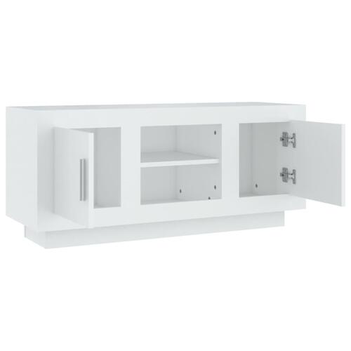 Tv-bord 102x35x45 cm konstrueret træ hvid