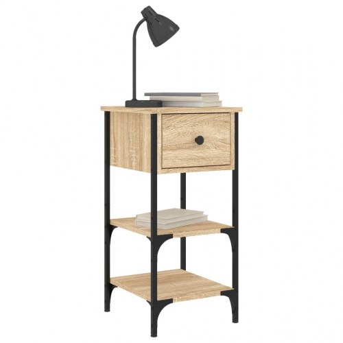 Sengeborde 2 stk. 34x36x70 cm konstrueret træ sonoma-eg