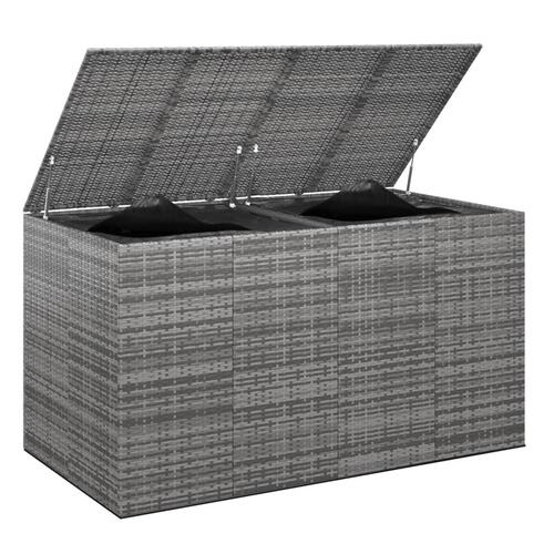 Hyndeboks 194x100x103 cm polyrattan grå