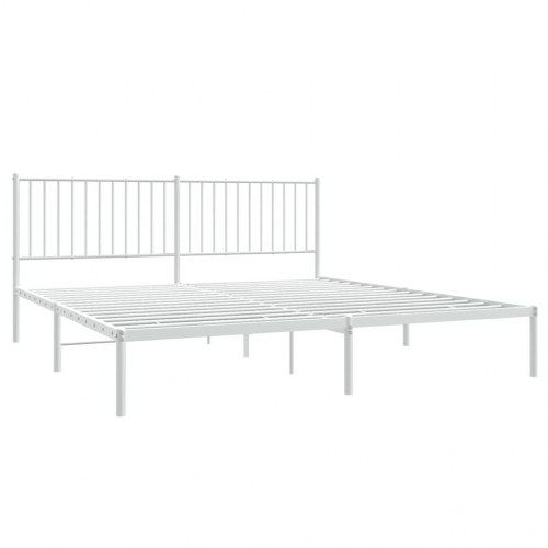 Sengeramme med sengegavl 180x200 cm metal hvid