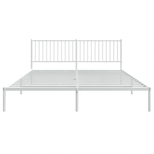 Sengeramme med sengegavl 180x200 cm metal hvid
