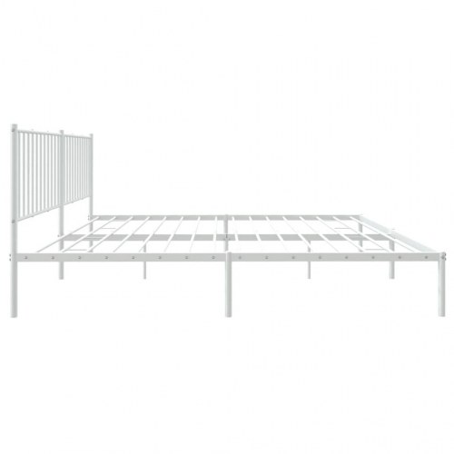 Sengeramme med sengegavl 180x200 cm metal hvid