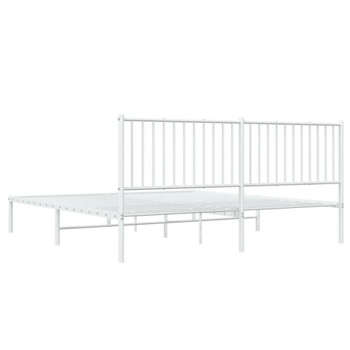 Sengeramme med sengegavl 180x200 cm metal hvid