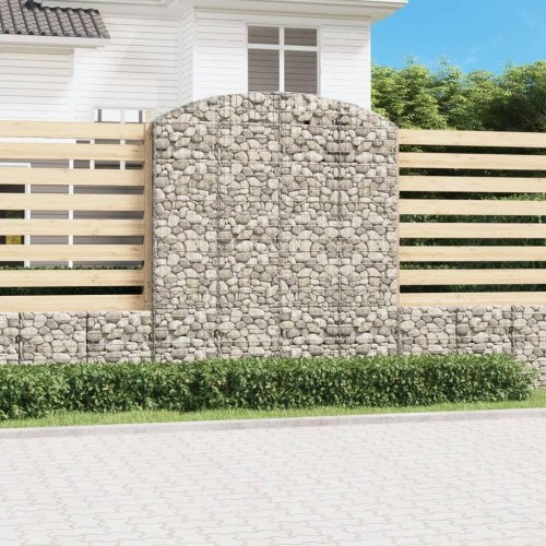 Buet gabionkurv 200 x 50 x 220/240 cm - galvaniseret jern