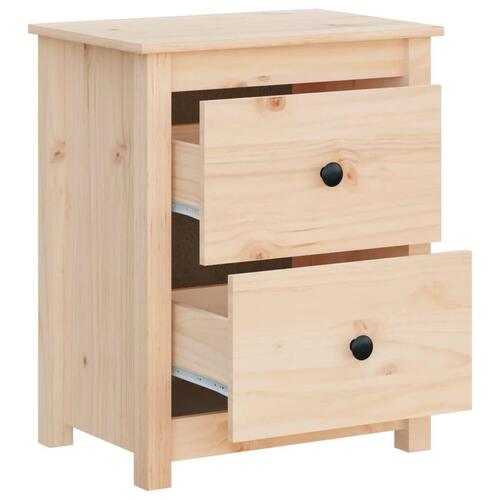 Sengeborde 2 stk. 50x35x61,5 cm massivt fyrretræ