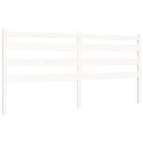 Sengeramme med sengegavl 180x200 cm massivt træ hvid