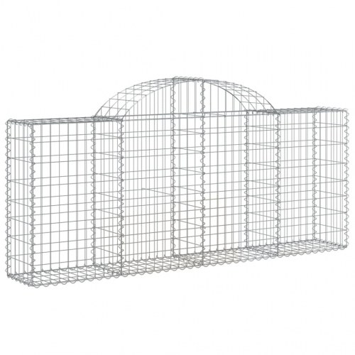 Buet gabionkurv 200×30×80/100 cm - galvaniseret jern