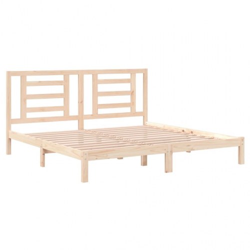 Sengeramme i massivt fyrretræ 200 x 200 cm - med sengegærde