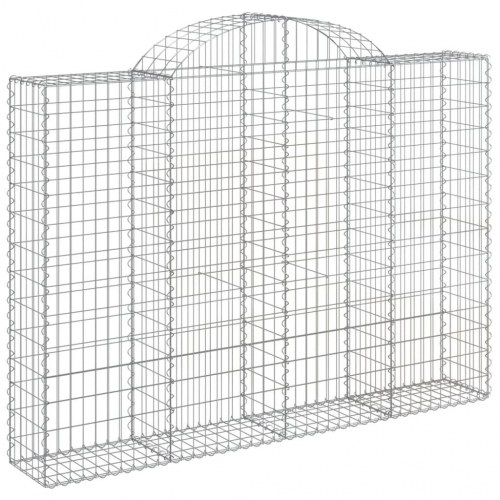 Buede gabionkurve - 11 stk. 200×30×140/160 cm i galvaniseret jern
