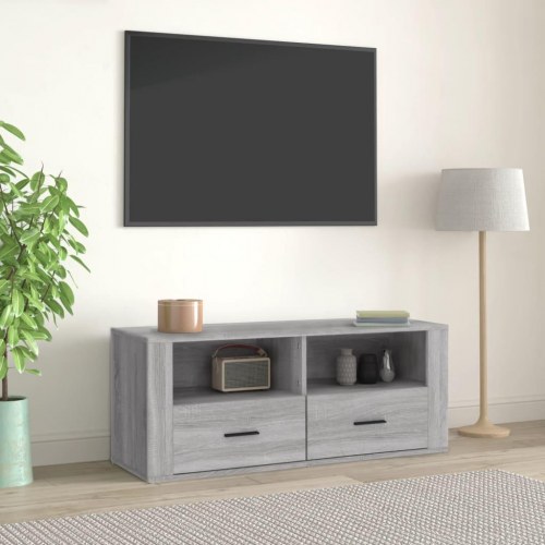 Tv-bord 100x35x40 cm i konstrueret træ - grå sonoma-eg
