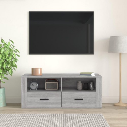 Tv-bord 100x35x40 cm i konstrueret træ - grå sonoma-eg