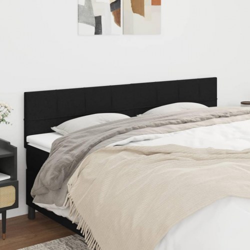 Sengegavl i stof 160 x 5 x 78/88 cm - sort