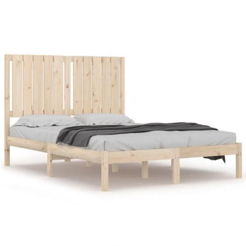 Sengeramme med sengegærde 120 x 190 cm - massivt fyrretræ