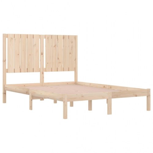 Sengeramme med sengegærde 120 x 190 cm - massivt fyrretræ