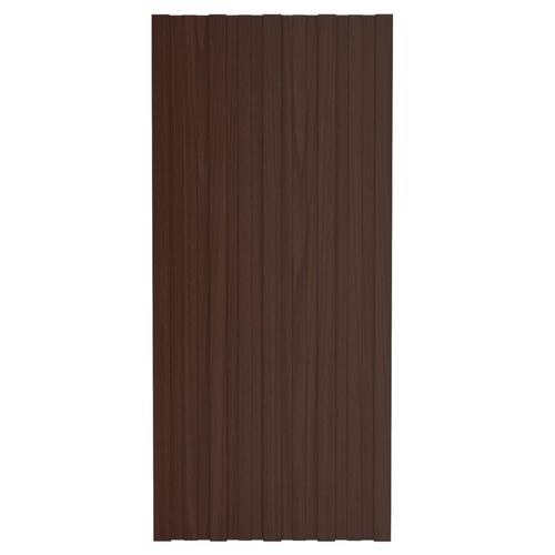 Tagplader 12 stk. 100x45 cm galvaniseret stål brun