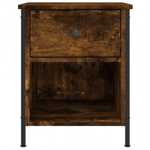 Sengeborde 2 stk. i konstrueret træ - 40×42×50 cm, røget egetræ
