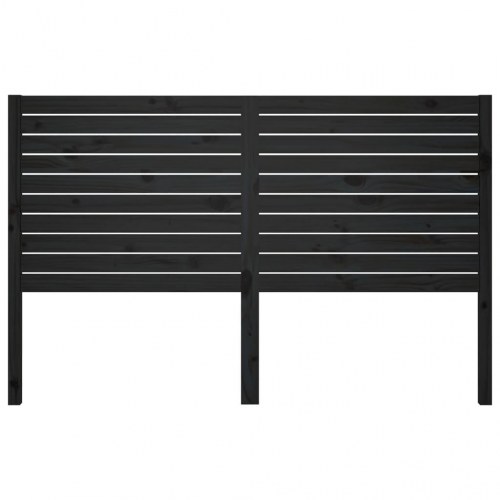 Sengegavl i massivt fyrretræ - sort, 156 x 4 x 100 cm