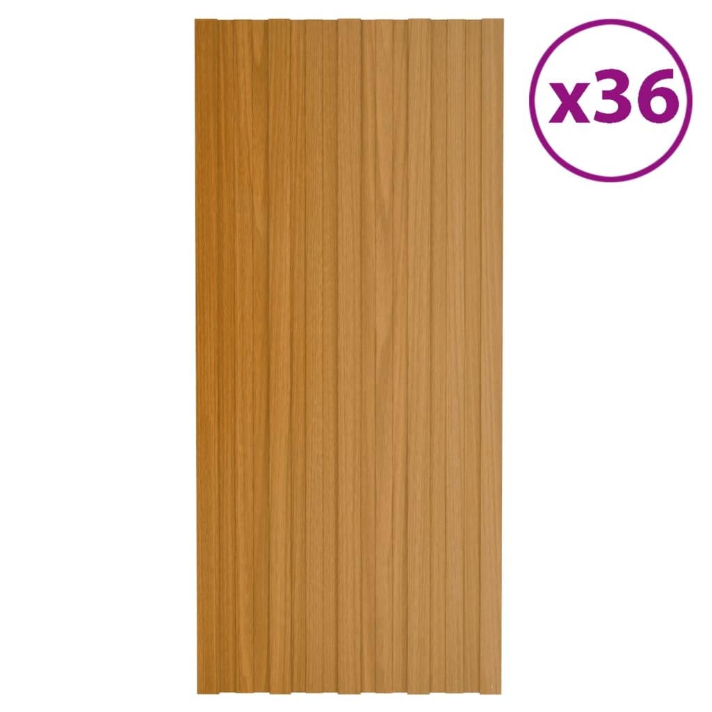 Tagplader 36 stk. 100x45 cm galvaniseret stål lyst træ