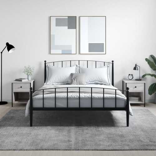 Sengeborde 2 stk. - 40×42×50 cm i grå sonoma-eg, konstrueret træ