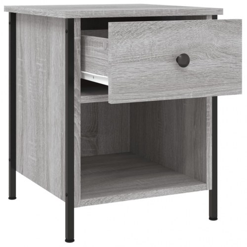 Sengeborde 2 stk. - 40×42×50 cm i grå sonoma-eg, konstrueret træ