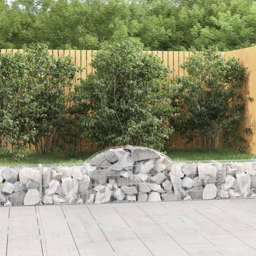 Buet gabionkurv 200×30×40/60 cm i galvaniseret jern