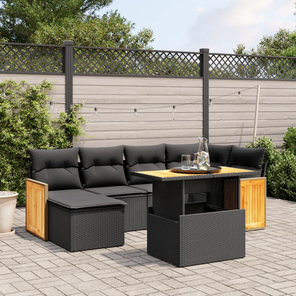 Sofasæt Til Haven Med Hynder Polyrattan - 1 / Sort / uden opbevaring