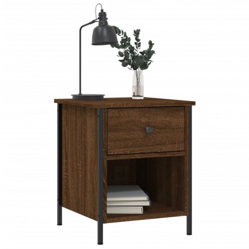Sengeborde 2 stk. - 40×42×50 cm i konstrueret træ, brunt egetræ