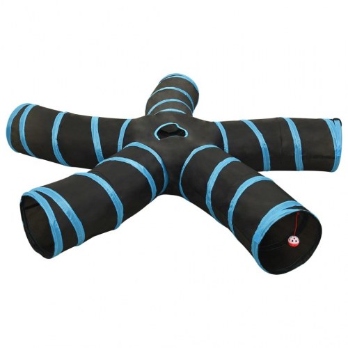 5-vejs kattetunnel 25 cm polyester sort og blå