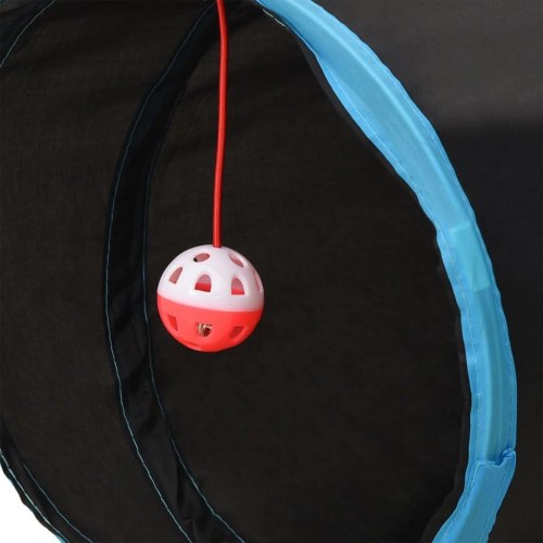 5-vejs kattetunnel 25 cm polyester sort og blå