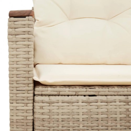 2-personers havesofa med hynder og sideborde - beige