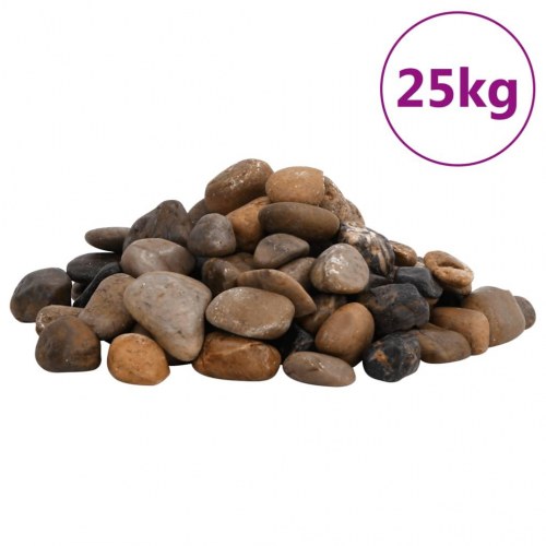 Polerede småsten 25 kg - 2-5 cm, flerfarvet akvarie- og dekorationssten