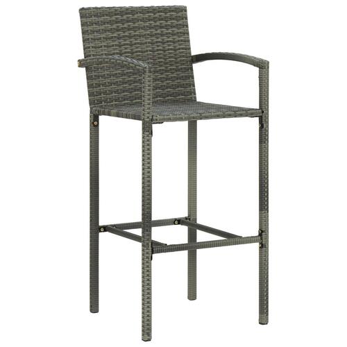Barstole 2 stk. polyrattan grå