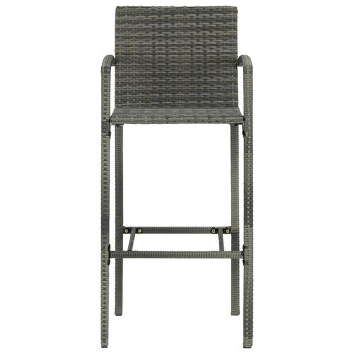 Barstole 2 stk. polyrattan grå