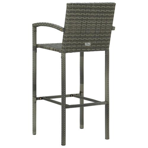 Barstole 2 stk. polyrattan grå
