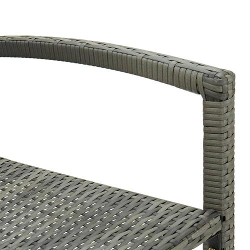 Barstole 2 stk. polyrattan grå
