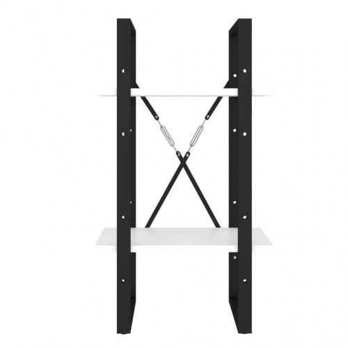 Bogreol med 2 hylder 40x30x70 cm konstrueret træ hvid