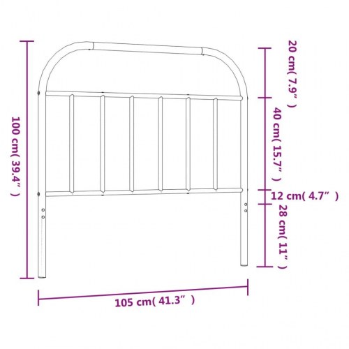 Udskiftningsgavl i metal 100 cm - sort