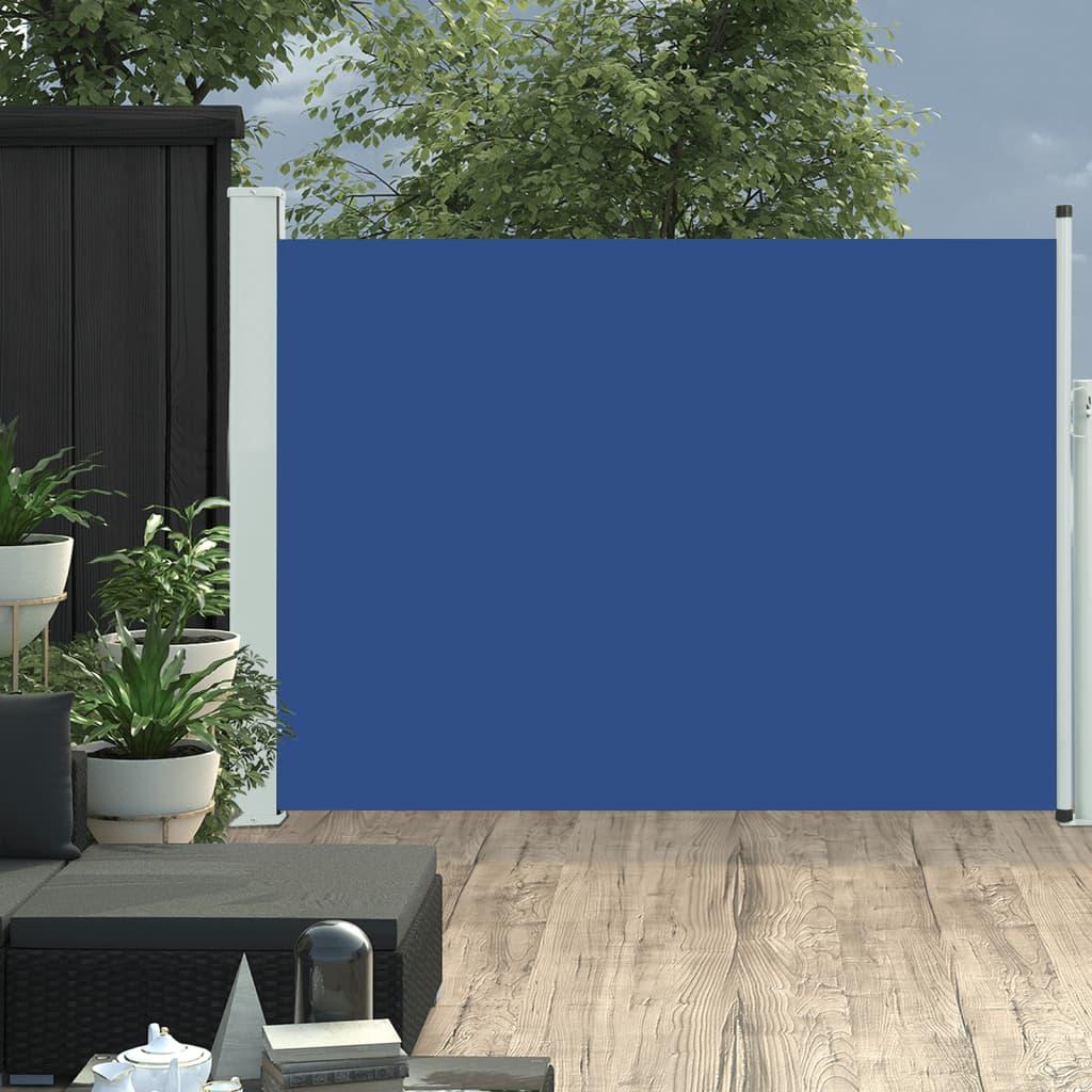 Sammenrullelig sidemarkise til terrassen 117x500 cm blå