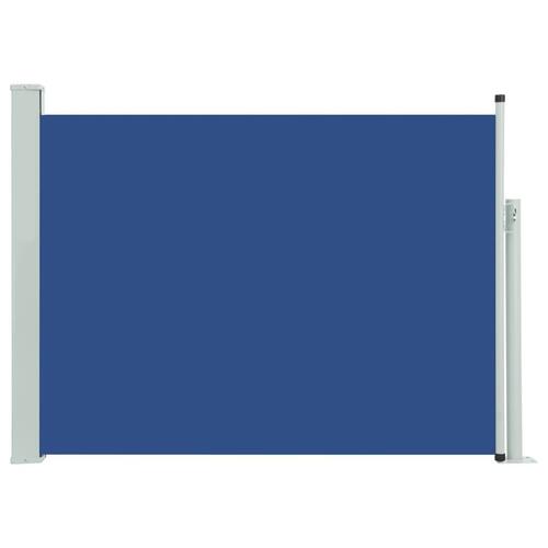 Sammenrullelig sidemarkise til terrassen 117x500 cm blå