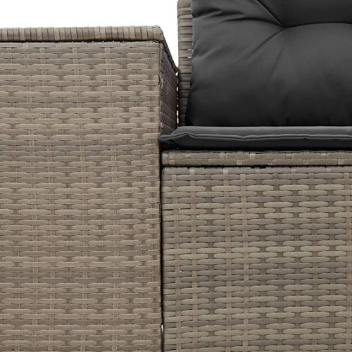 2-personers havesofa i polyrattan med hynder - grå