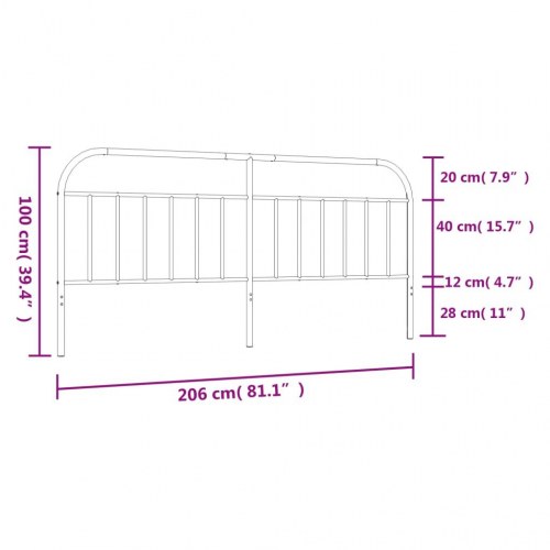 Udskiftningsgavl i metal 200 cm - sort