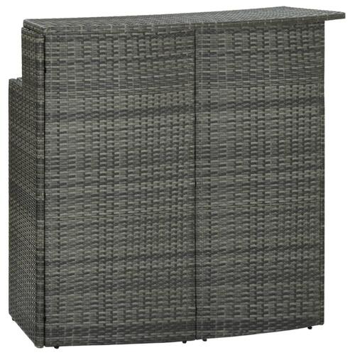 Barbord til haven 120x55x110 cm polyrattan grå