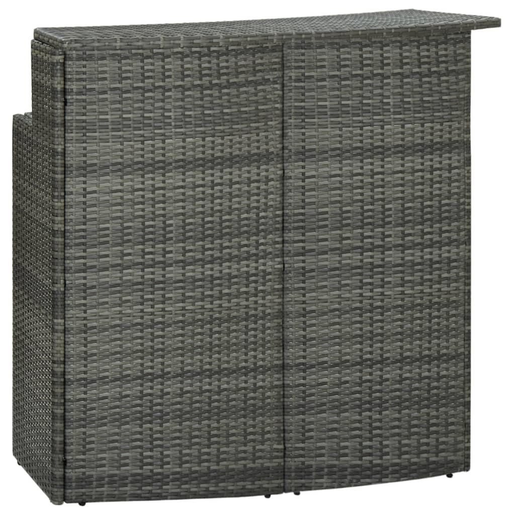 Barbord til haven 120x55x110 cm polyrattan grå